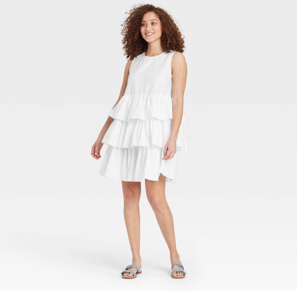Sleeveless Multi Tiered Dress - Who What Wear White L